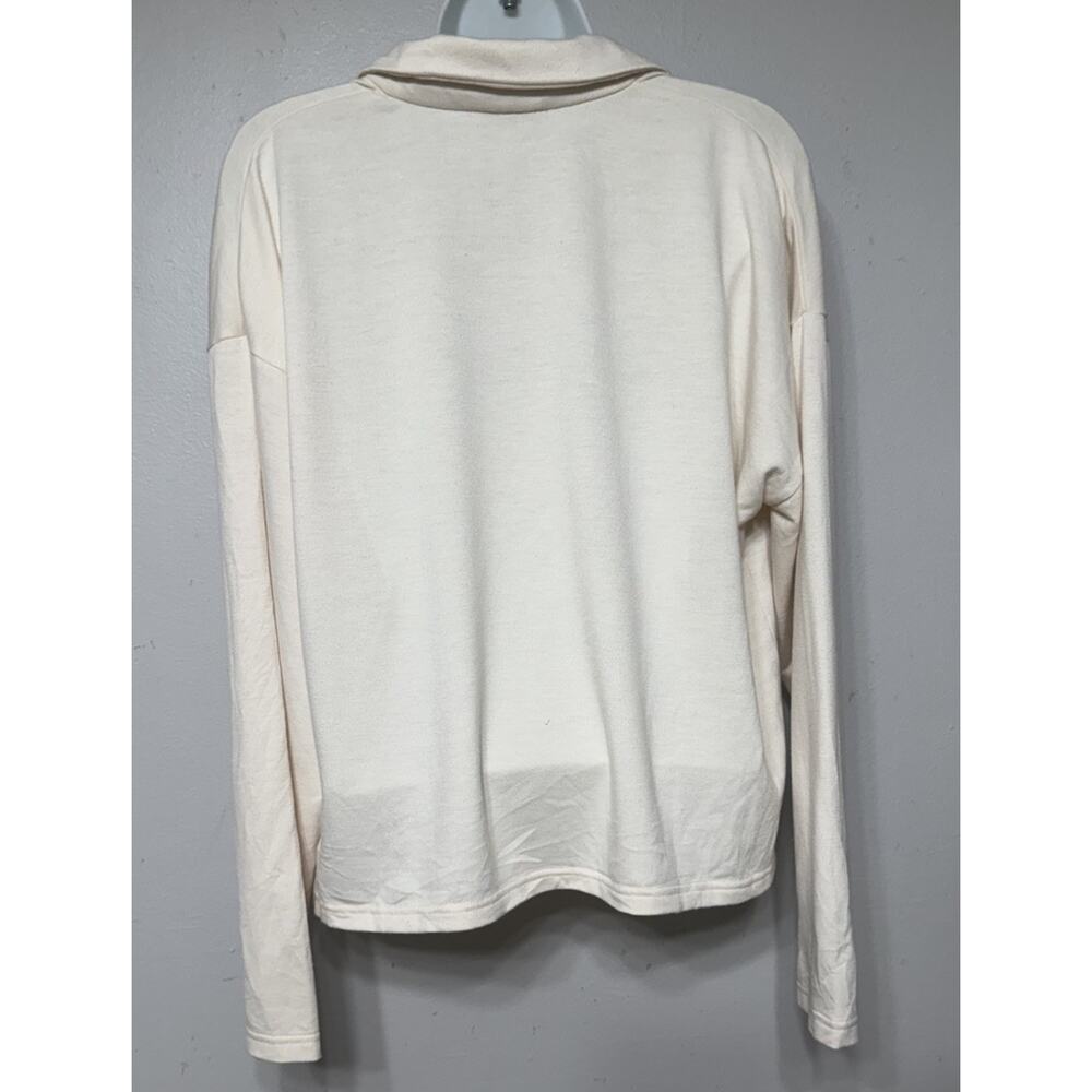 J.Crew Top Shirt Cream Women’s Large Collared Long Sleeve Neutral Minimalist - Picture 6 of 8